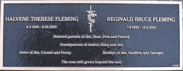 Memorial for Reginald Bruce Fleming and Halvene Therese Kessey